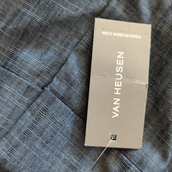 NWT Van Heusen Stretch Extensible Capri Pants 10 Short Blue Pattern - Picture 3 of 16